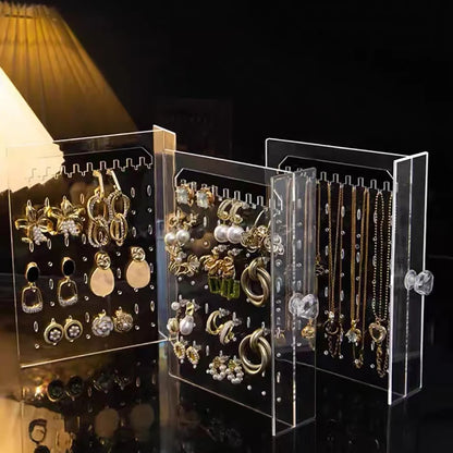 Clear Acrylic Earring and Necklace Storage Box with Drawers